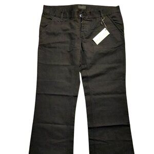 John Richmond X Black Cotton Pants w/ Red Zipper Accent Sz 52 NWT